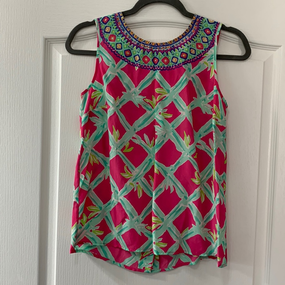 Lilly Pulitzer 100% Silk Top size Small